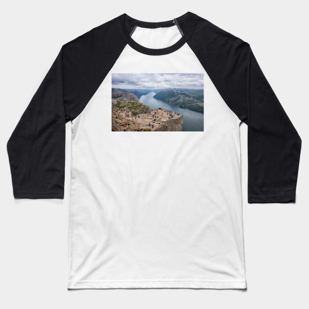 Rushing Adrenalin at Preikestolen Baseball T-Shirt by krepsher